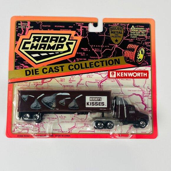 Road Champs 2 HO Scale Kenworth Trucks Hershey’s Kisses Shurfine Delivery Semis - Picture 2 of 7